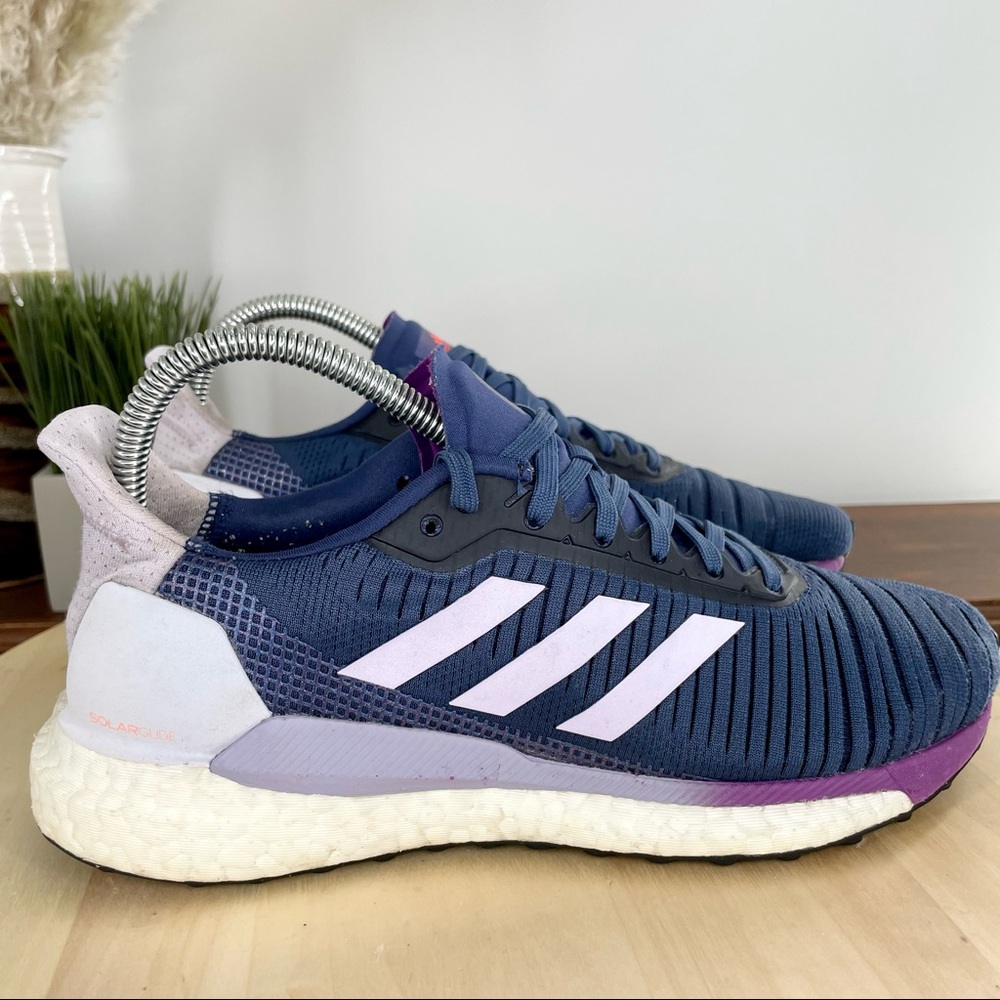 Adidas Womens Solar Glide 19 Running Shoe Indigo/Purple size 7